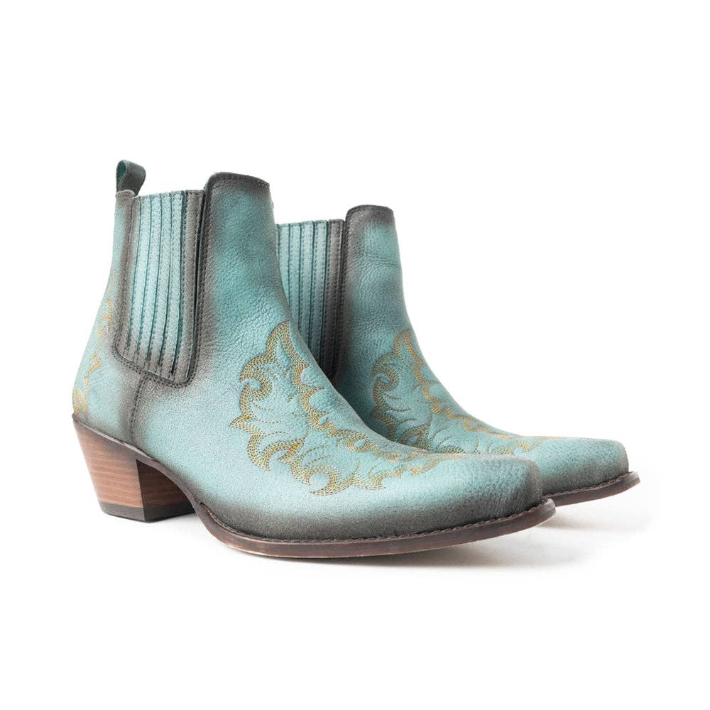 MYRA - EU - Venta al por mayor Botas cowboy - Mujer - Botines Dearling Ranch en color teal2