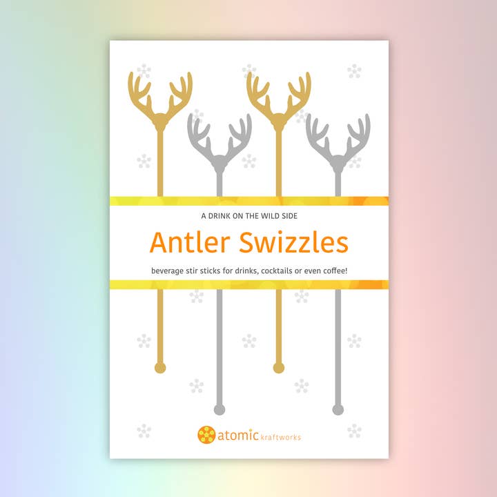 Antler Acrylic Drink Stir Sticks for wholesale by Atomic Kraftworks