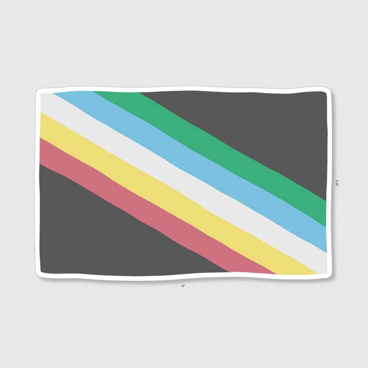 Sticker | Disability Pride Flag | 4" Vinyl Sticker for wholesale by Lanni Made