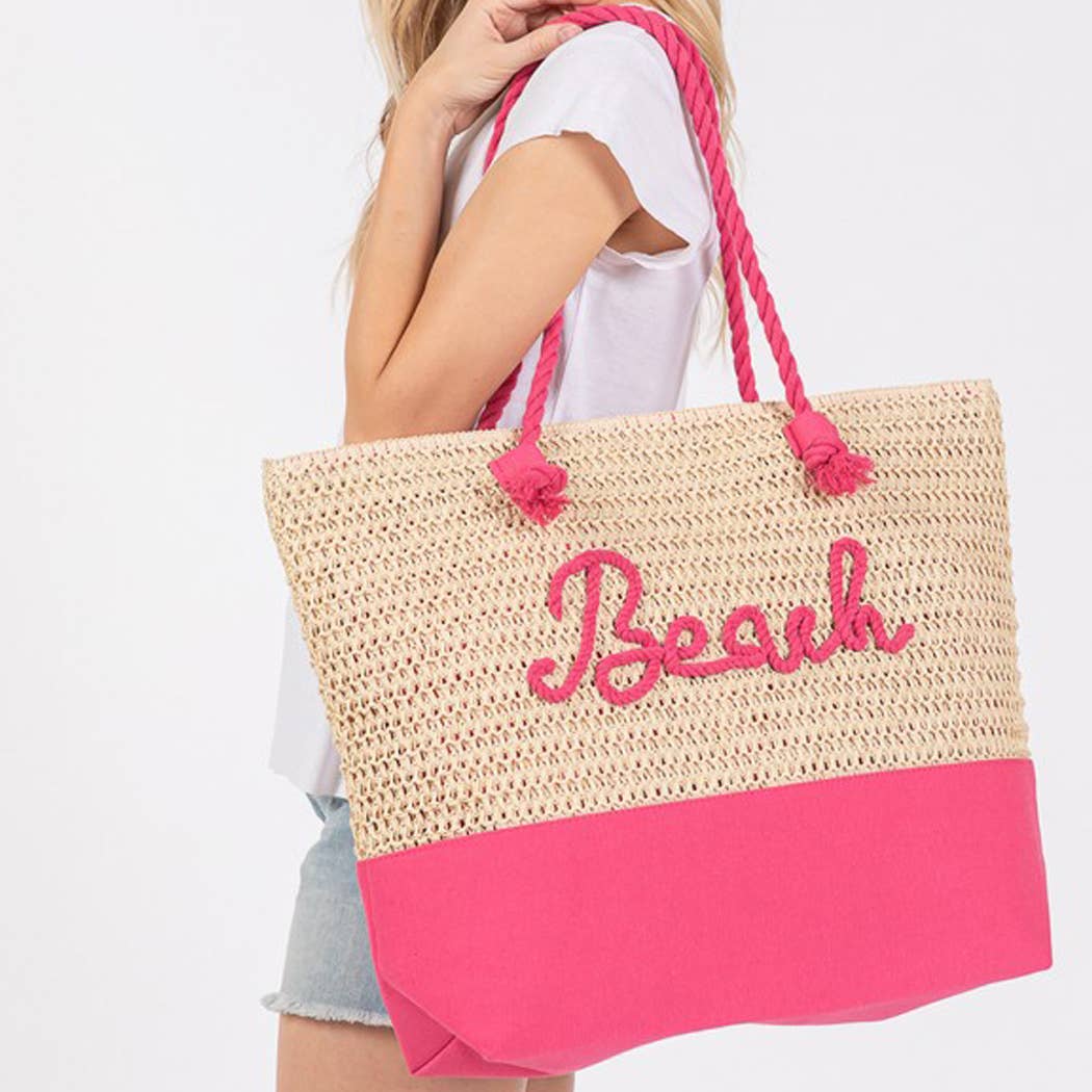 3AM BY H&D ACCESSORIES – wholesale Bärkasse - Dam – FÄRG SYDD REP STRAND BREV OCH REM VIRKAD TYG TOTE2