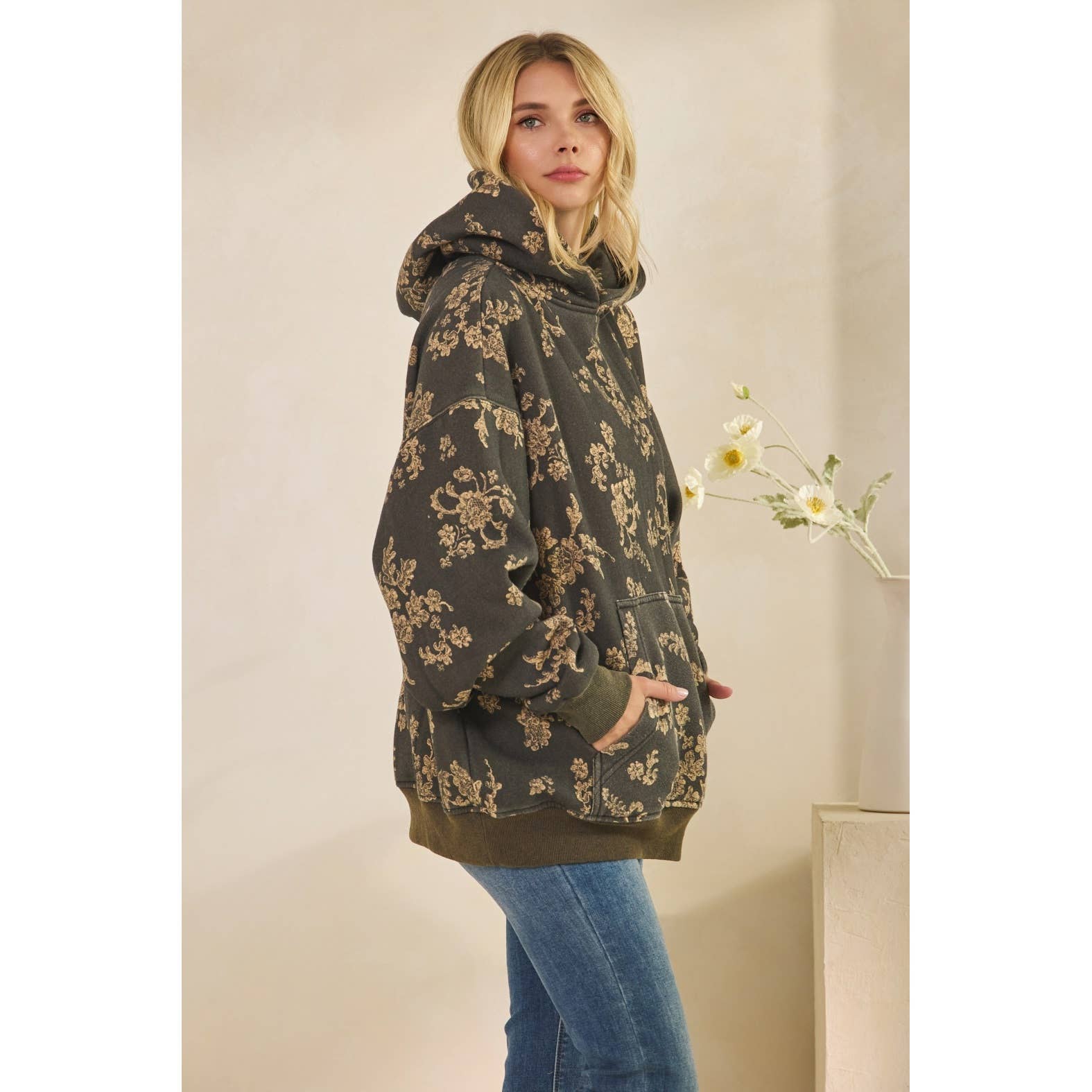 Veveret – wholesale Hoodie - Dam – Tryckt fleecehuvtröja3