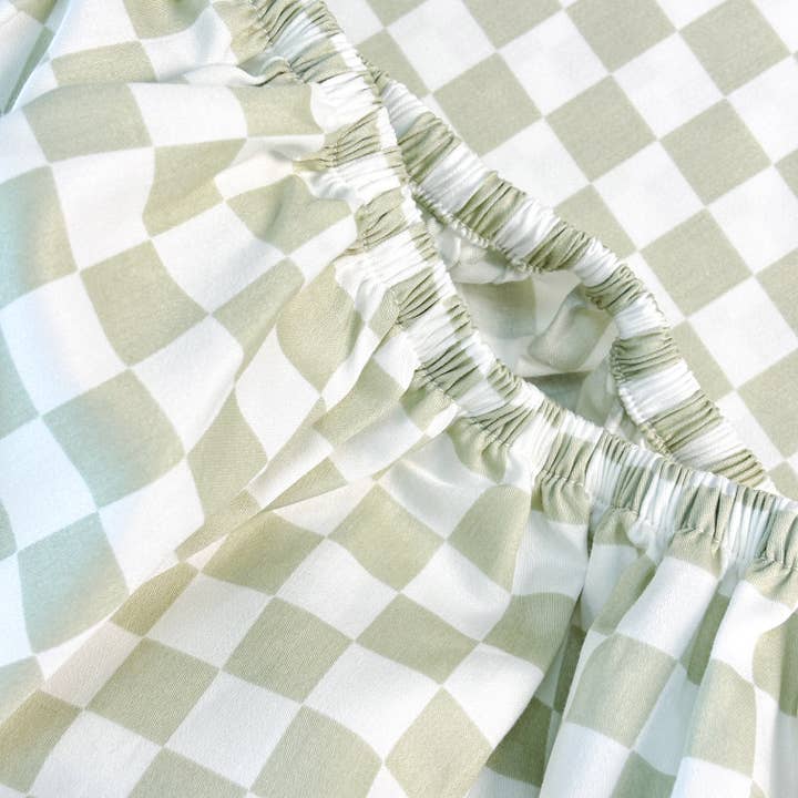 Drap-housse supplémentaire SHNUGGLE - Carreaux Sauge pour la vente par Petit Lit Furniture