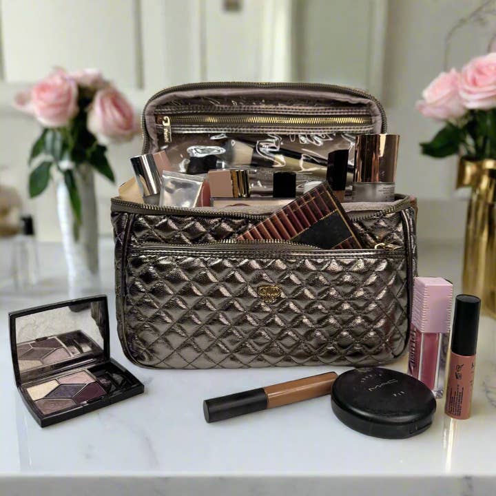 PurseN (new) - Wholesale Toiletry Bag - Women's - Classic Train Case - Bronze6