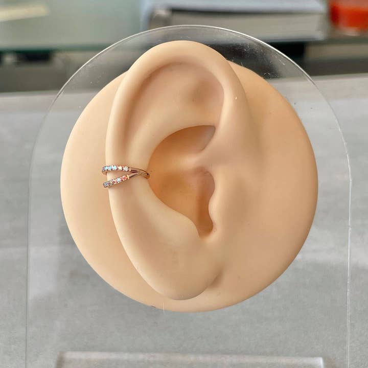 Elara Body Jewelry - Wholesale Single Earring - Rose Gold Aurora Conch Piercing (16G | 8mm or 10mm | Titanium | Rose Gold, Gold, or Silver)4