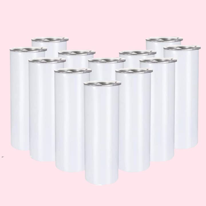 20oz Blank Sublimation Straight Skinny Tumbler for wholesale by One Stop Cups