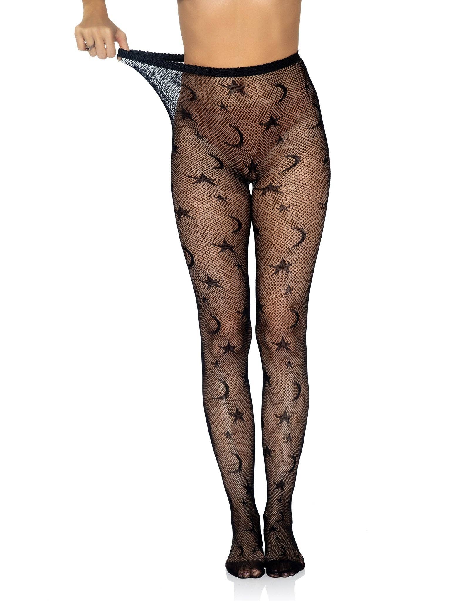 Black Celestial Fishnet Tights for wholesale on Faire6