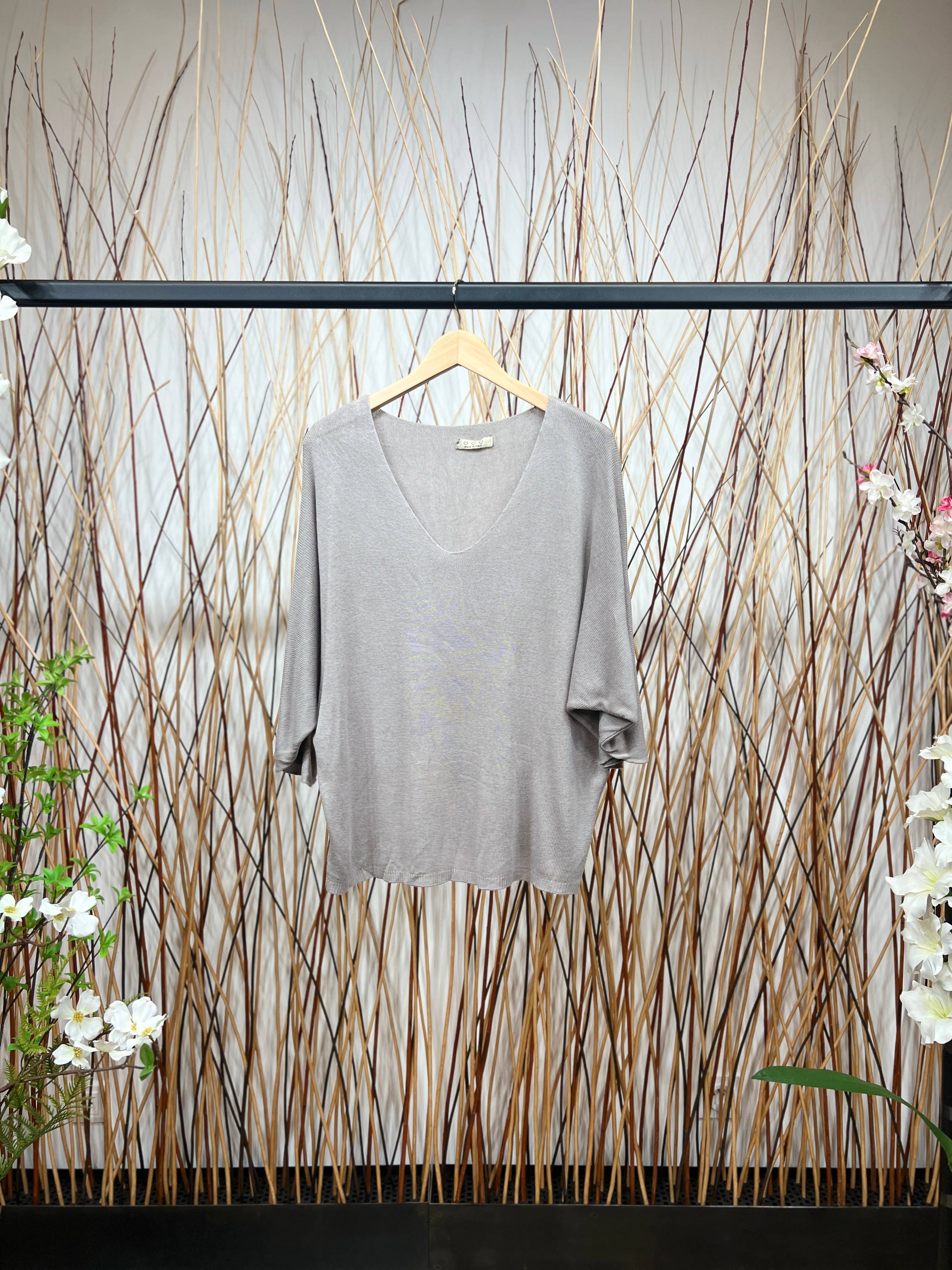 L'Emotion - Vendita all'ingrosso Maglione tricot - Donna - Maglione lavorato a maglia a maniche lunghe con scollo a V in modal 1