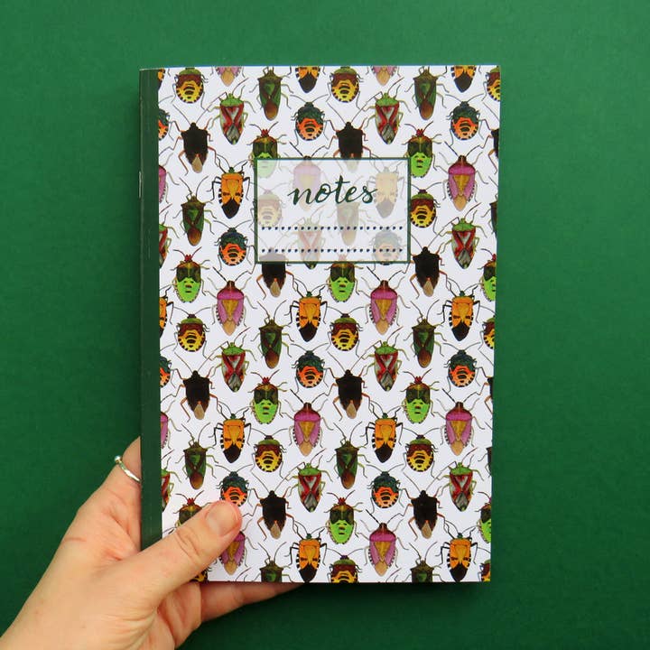 Shieldbug Notebook for wholesale by Kathryn Churn Designs