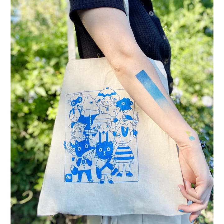 Animal Neighbors Tote Bag for wholesale by applefish LLC