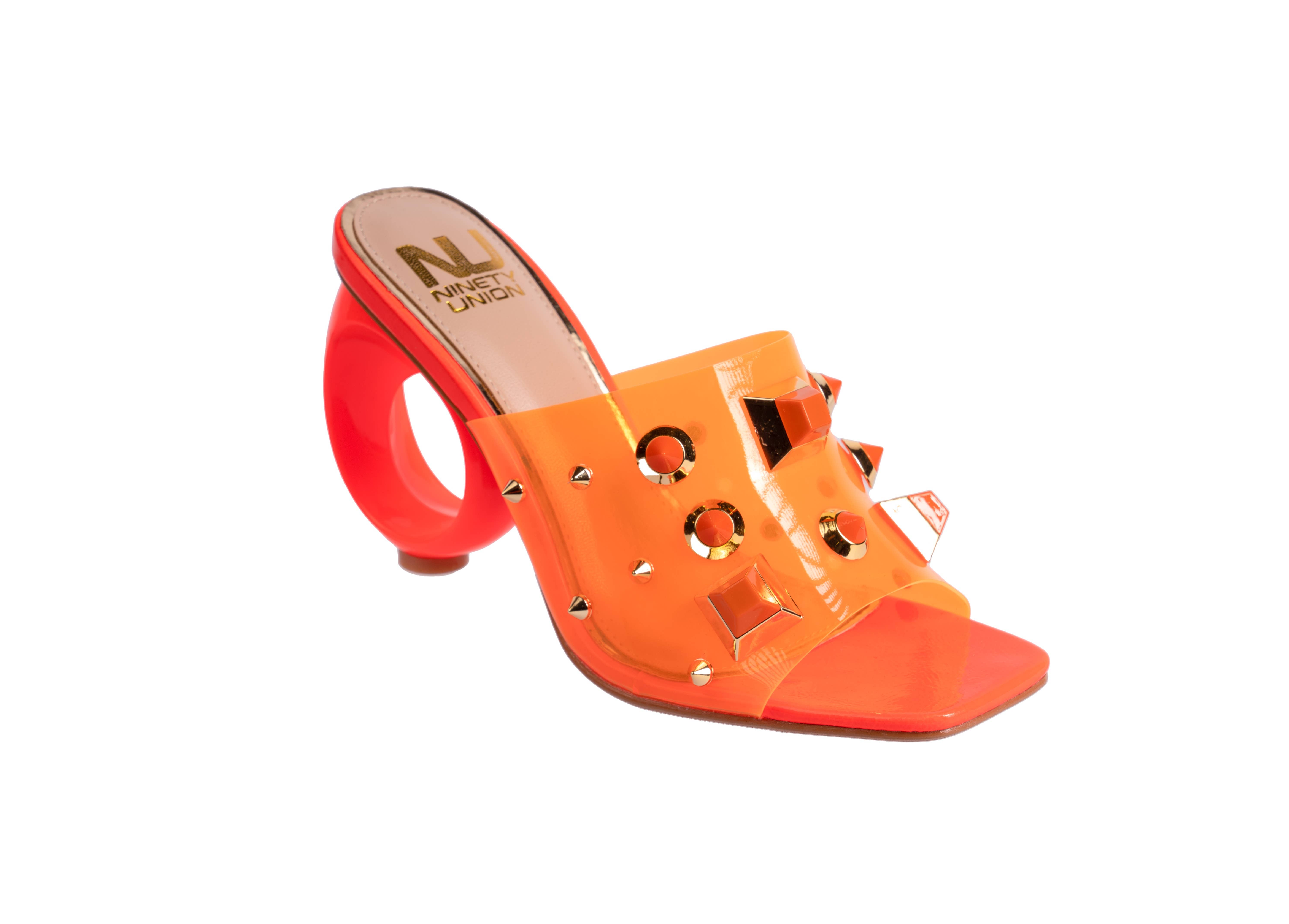 LADY COUTURE - Vendita all'ingrosso Tacchi alti - Donna - Scivolo Vegas Lucite Multicolor Stone su un tacco circolare dorato8