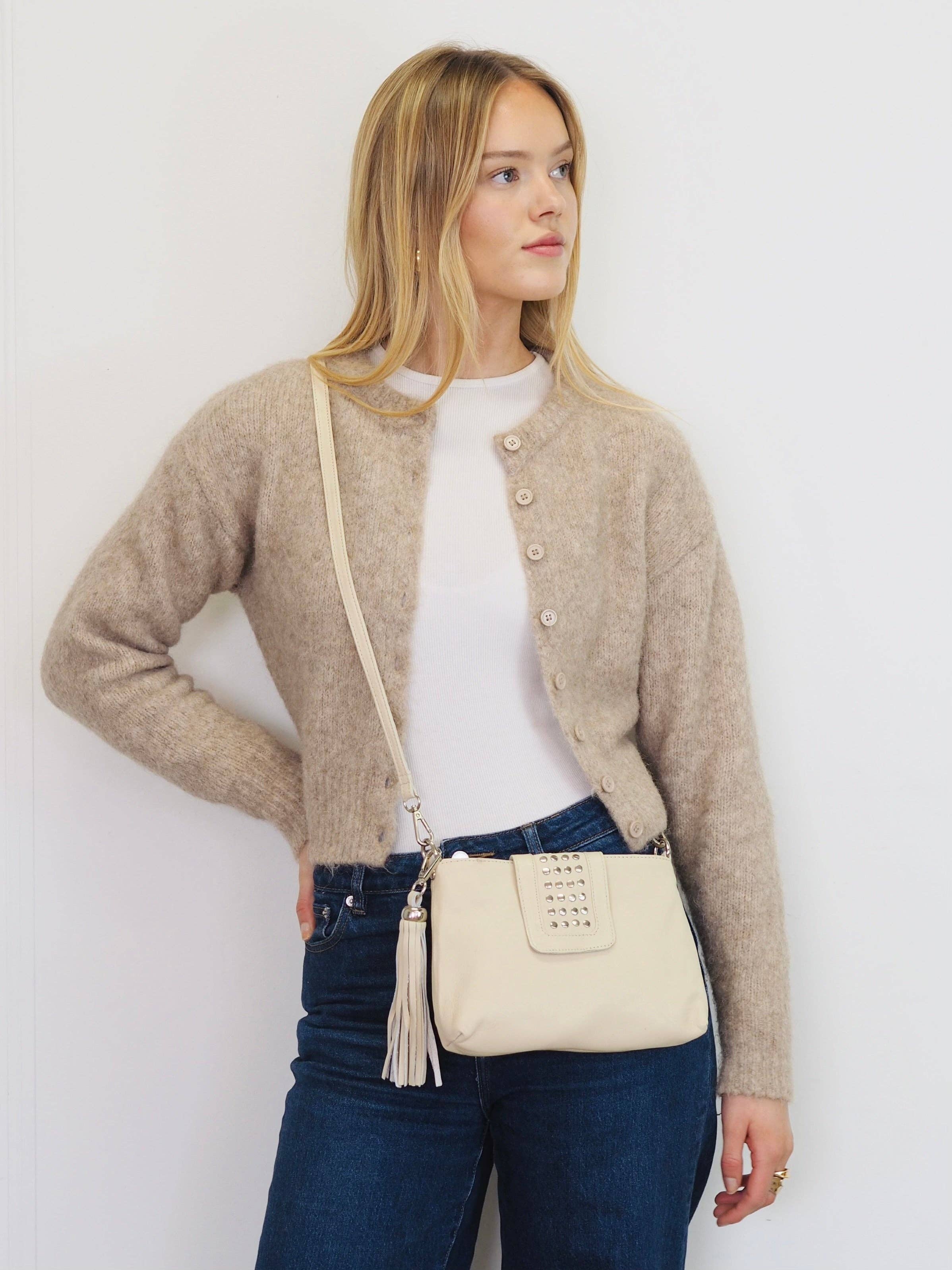 Cadelle Leather - Wholesale Crossbody Bag - Women's - Gigi Crossbody | Cream13