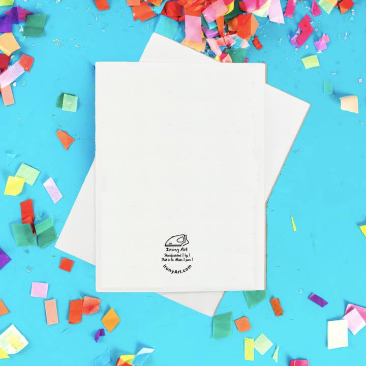 Irony Art - Venta al por mayor Tarjetas de bebé - Bonne Bêête (FR) Carta Peinte À La Main (tarjeta pintada a mano)
