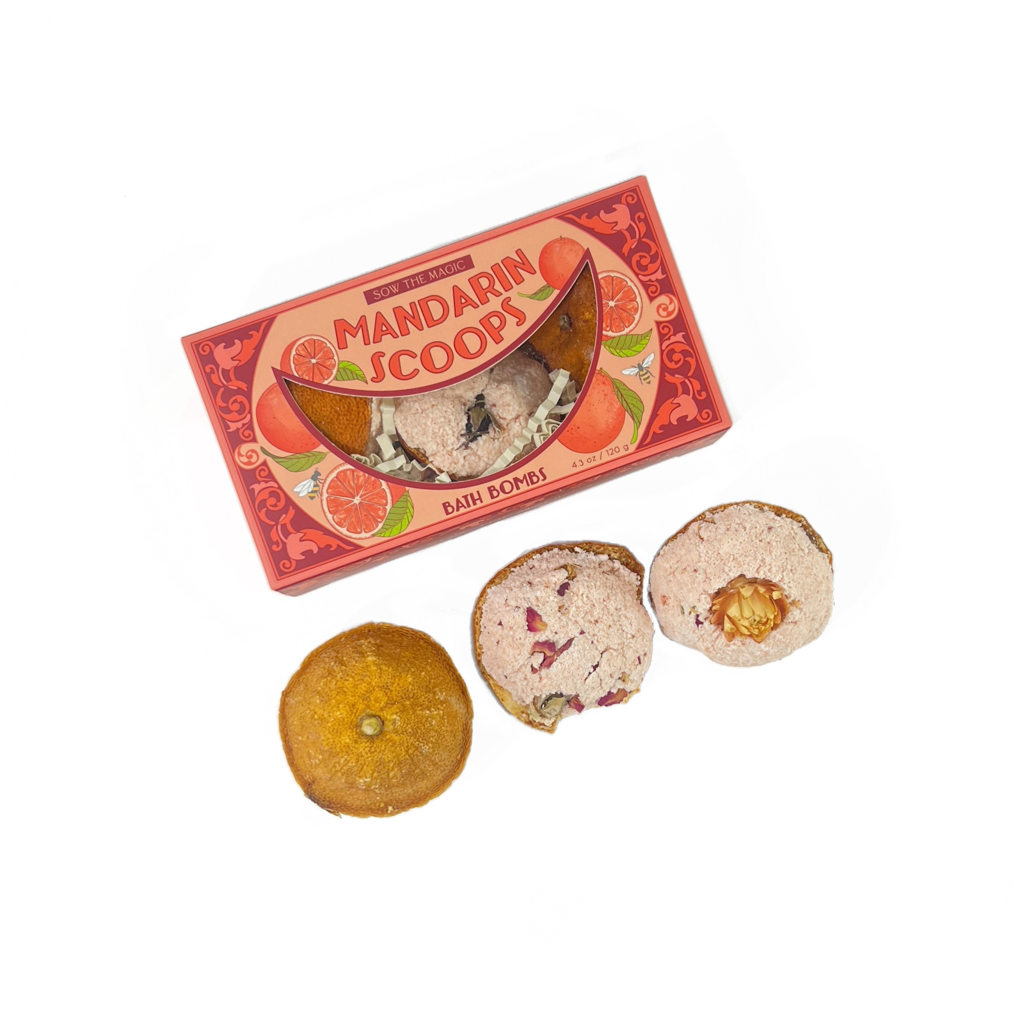 Sow the Magic - Wholesale Bath bomb/fizz - Mandarin Scoops Bath Bomb Gift Set made with Botanicals + Fruit3