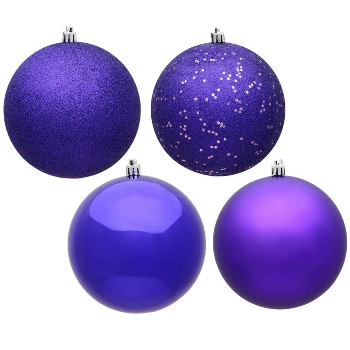 Vickerman 1" Purple Ball 4-Finish Asst 2Boxes/18 for wholesale by Vickerman