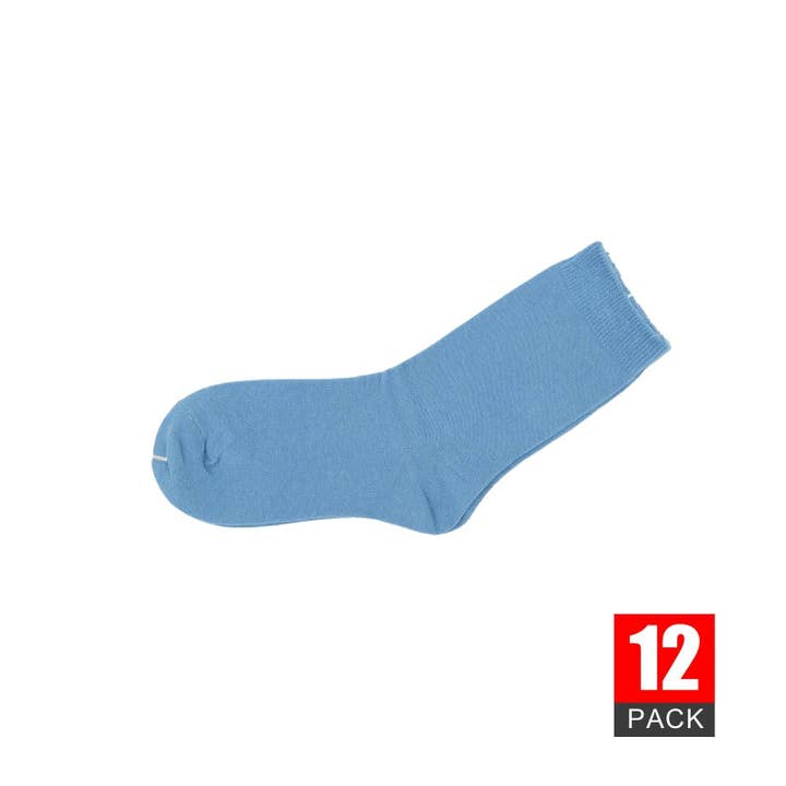 12 paia di calzini scolastici blu in cotone premium per la vendita all'ingrosso da parte di Pantsnsox