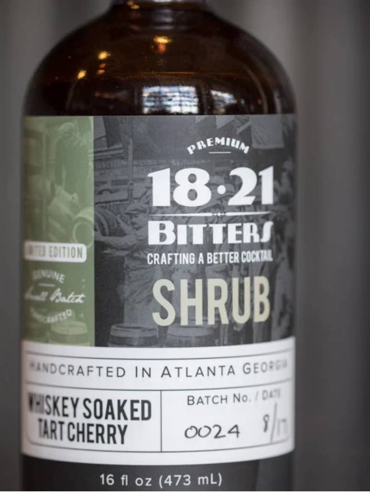 Whiskey Soaked Tart Cherry Shrub for wholesale by 1821 Bitters