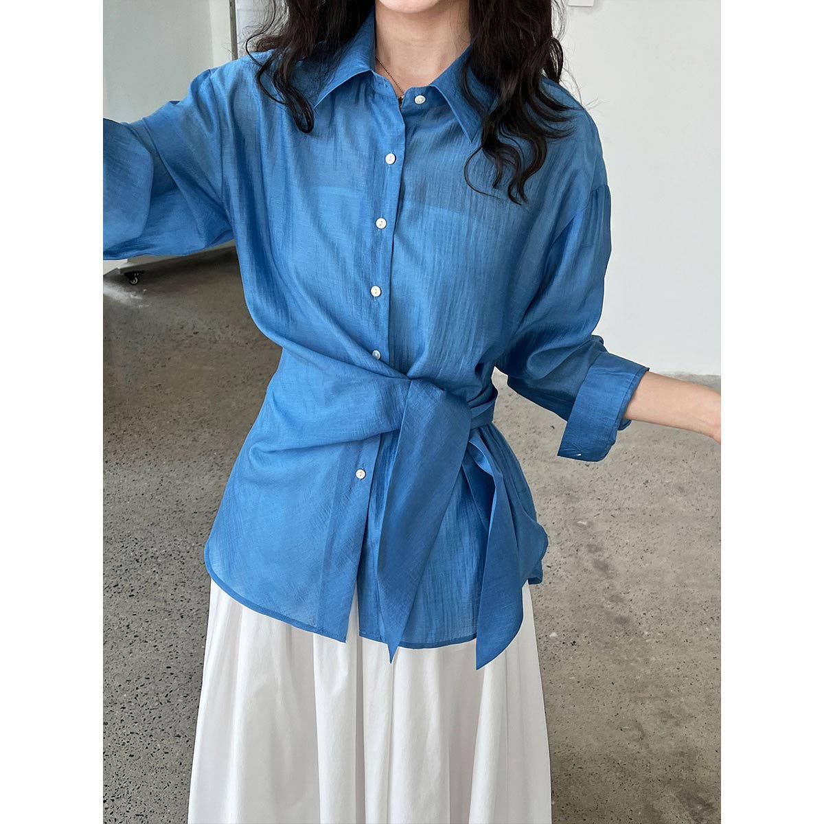 Marayn - Wholesale Button Down Shirt - Women's - 2025 NEW Luxe Tencel Sun Shirt Effortless French Style4