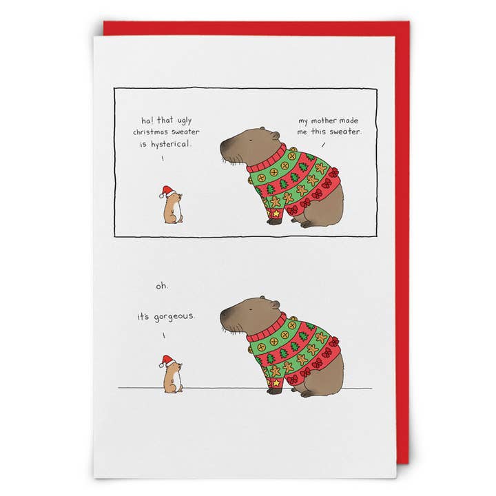 Biglietto di Auguri di Natale con Maglione Brutto per la vendita all'ingrosso da parte di Redback Cards UK