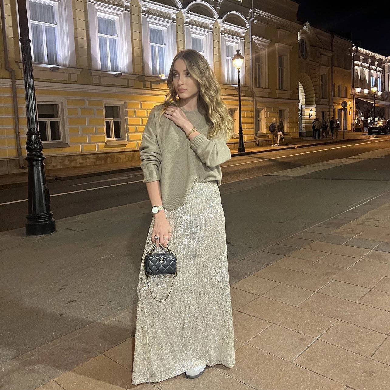 Sweetkama - Vente Jupe – femme - Jupe longue pailletée à sequins pour femme 2107711