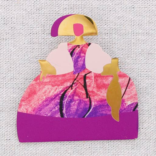 Broche Acier Menina Dessin pour la vente par Sonata