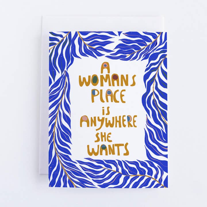 Et kvindested bekræftelseskort citat for engroshandel hos Violet Red Studio