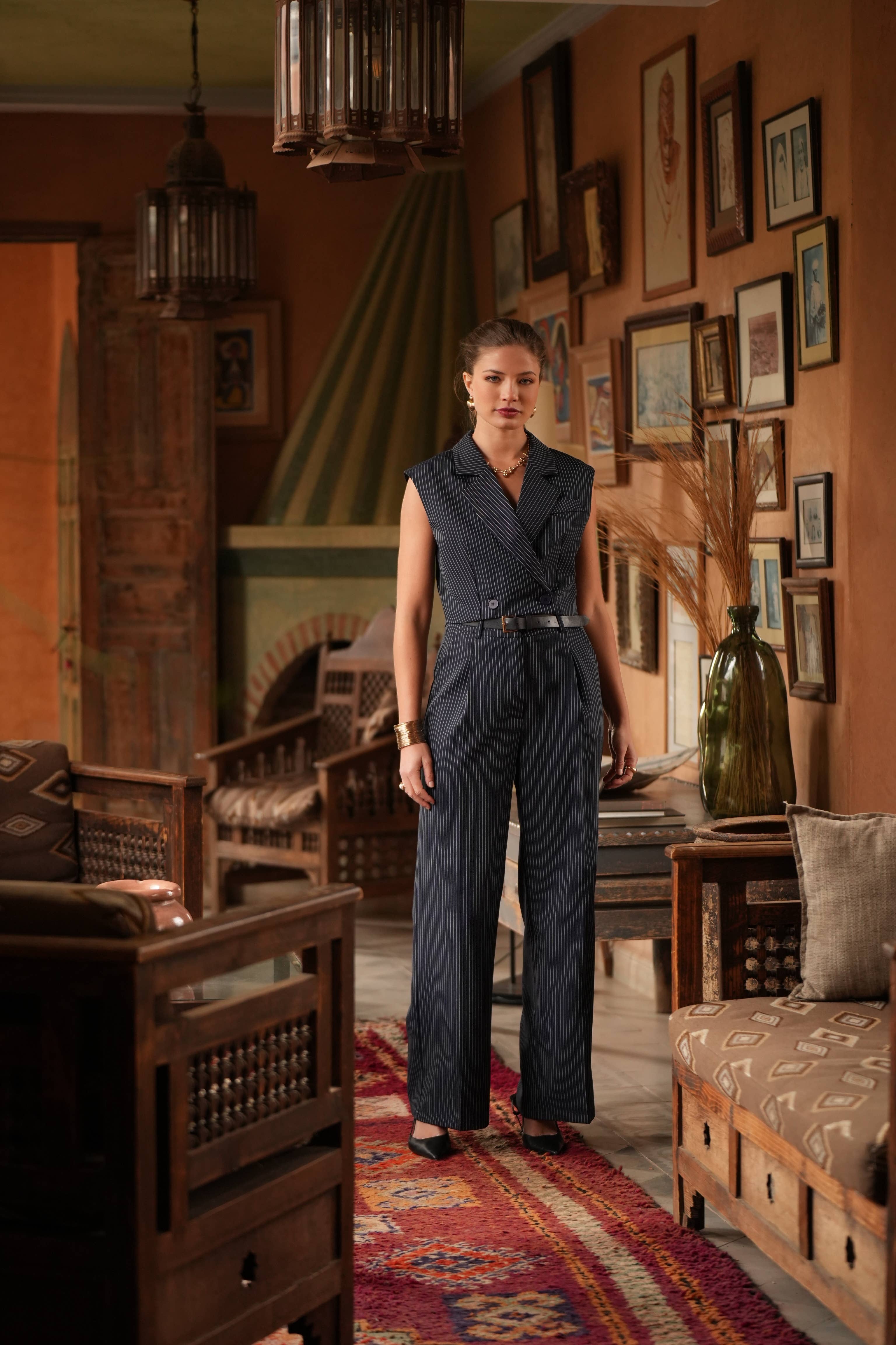 LULUMARY - Wholesale Pants - Women's - Striped pants P9812