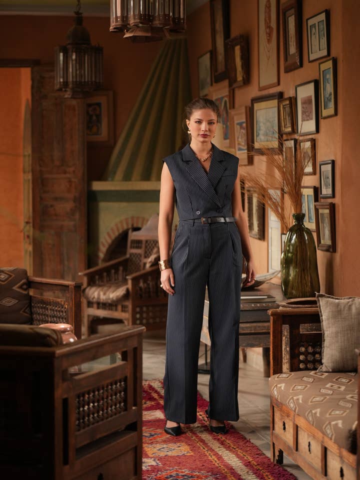 LULUMARY - Wholesale Pants - Women's - Striped pants P9812