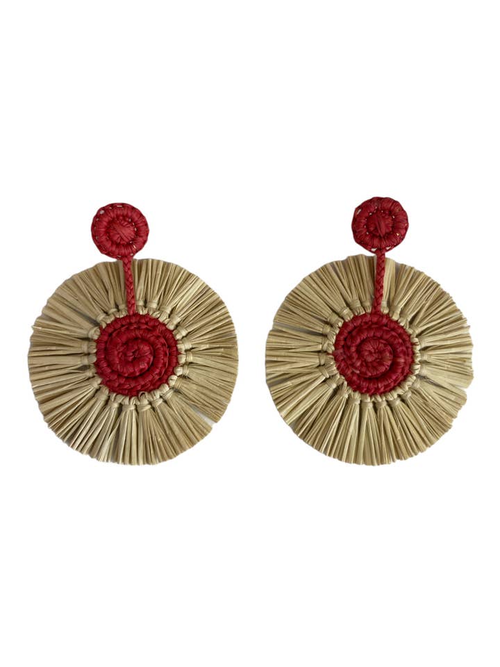 Circle Drop earrings, tassel / multi-color for wholesale by Ochabe