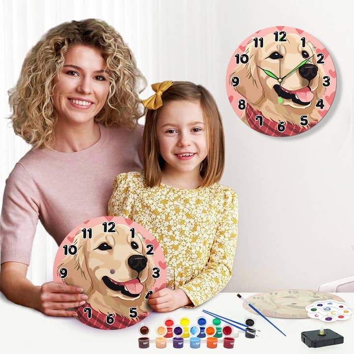 Paint Your Numbers - Wholesale DIY Craft Kit - Paint the Moment – Golden Pup Clock Kit30