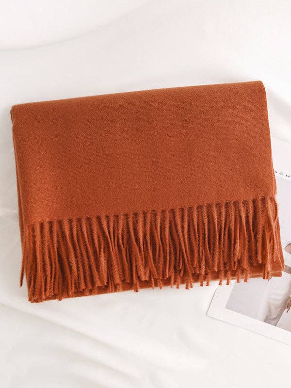 VividLux – wholesale Scarf – Women's – Keep Warm Solid Color Tasseled Shawl&Scarf28