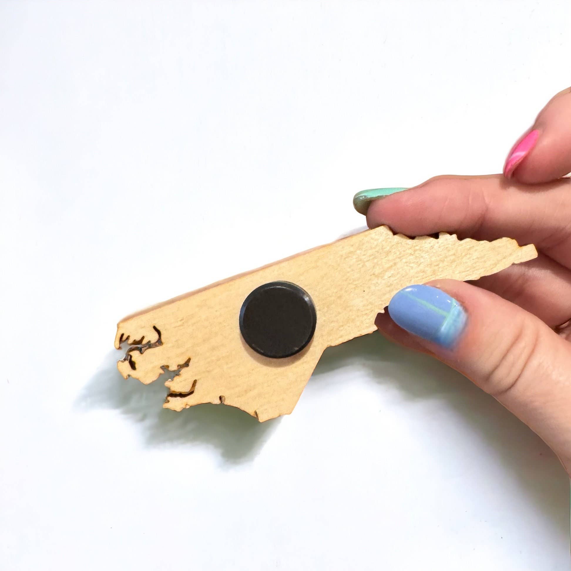 Positively North Carolina - Wholesale Magnet - North Carolina Wooden Engraved State Magnet Souvenir#13