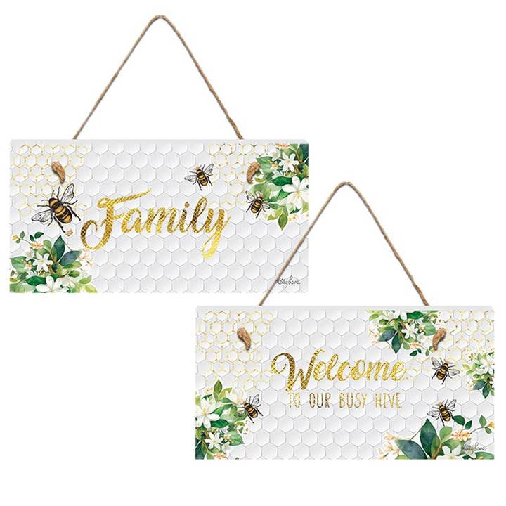 Bee Yourself 15x30cm Hanging Plaque 2 Asstd by Kelly Lane for wholesale by Cubby House by Malmar