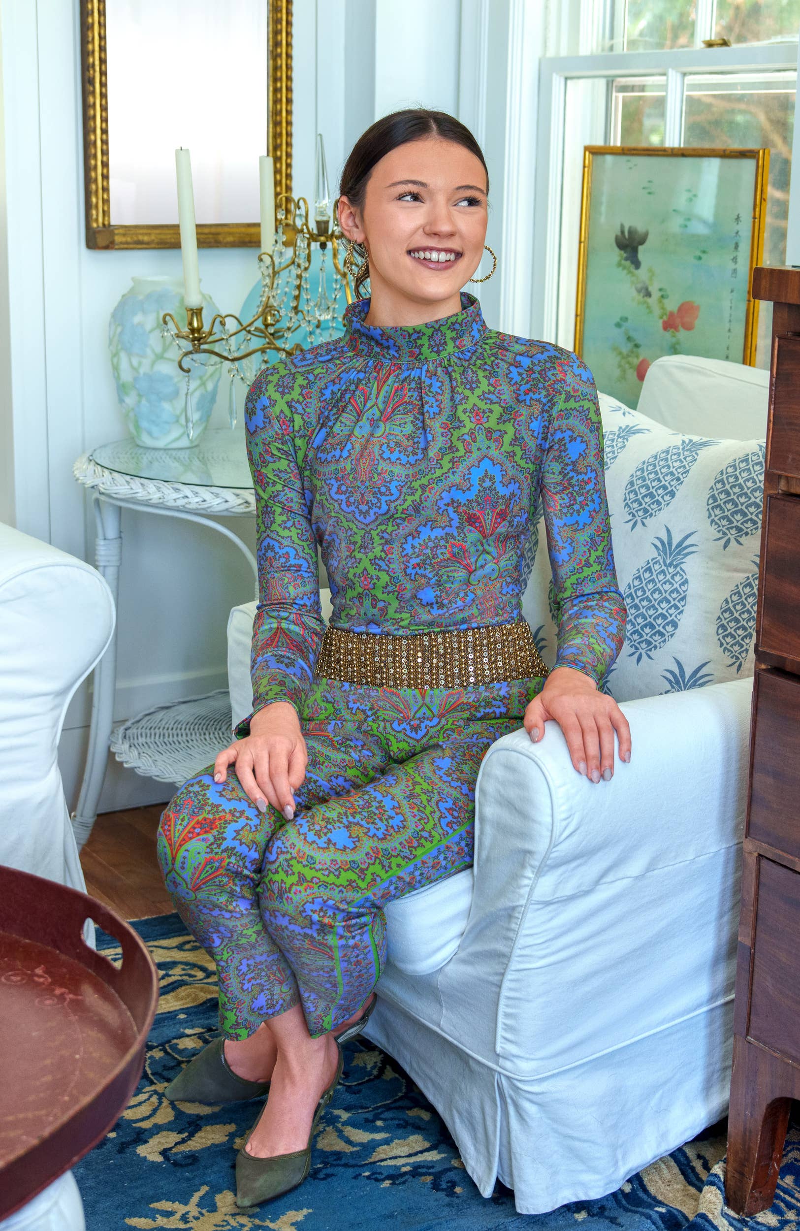 Gretchen Scott LLC – Großhandel Hose – Damen – Gripeles Pull-On-Hose - Leidenschaft Paisley4