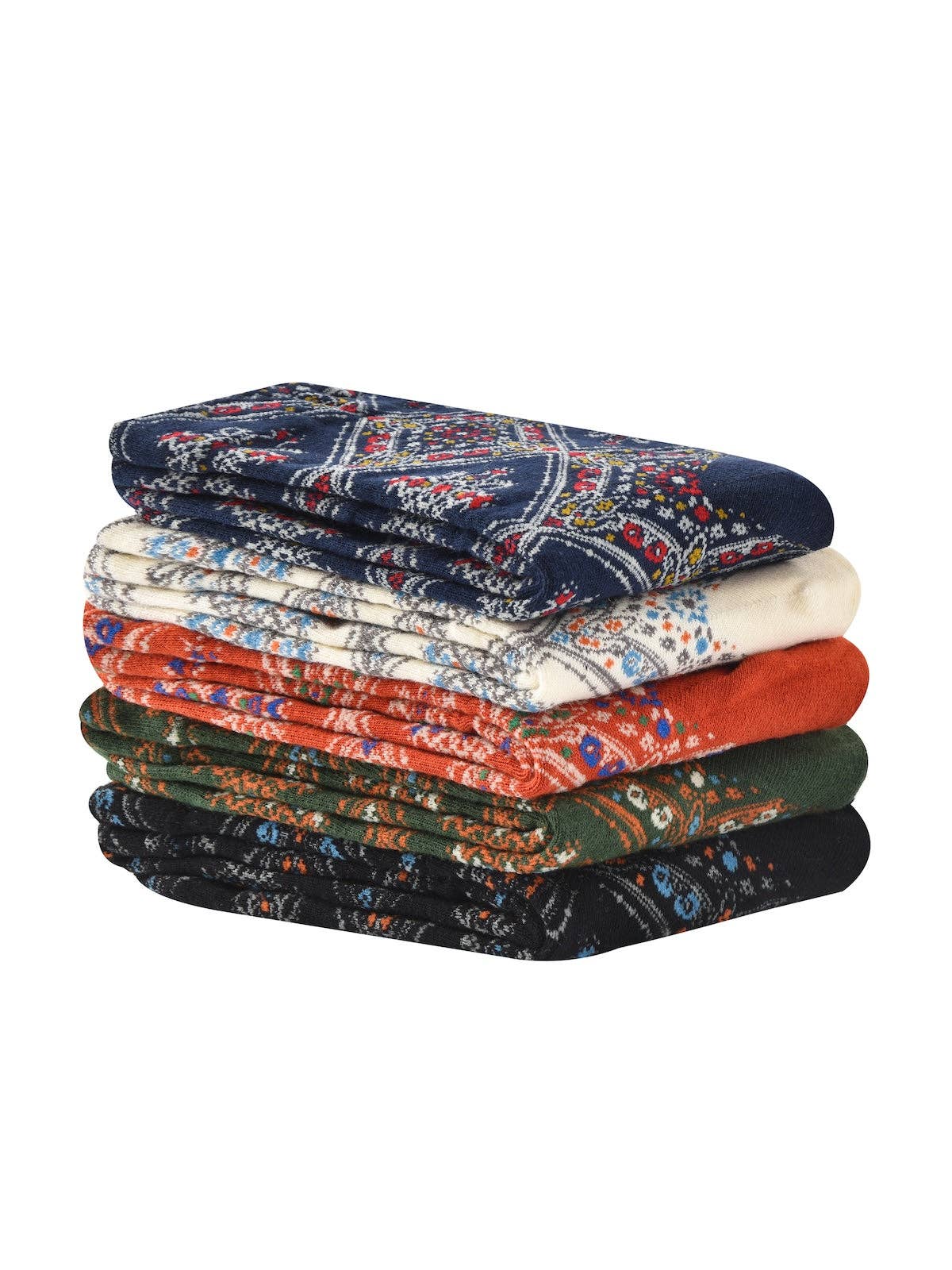 Funkyrel® Atzbranding Limited - Vendita all'ingrosso Calzini - Donna - Rufia - Calzini retrò a metà polpaccio con motivi floreali a rombi17