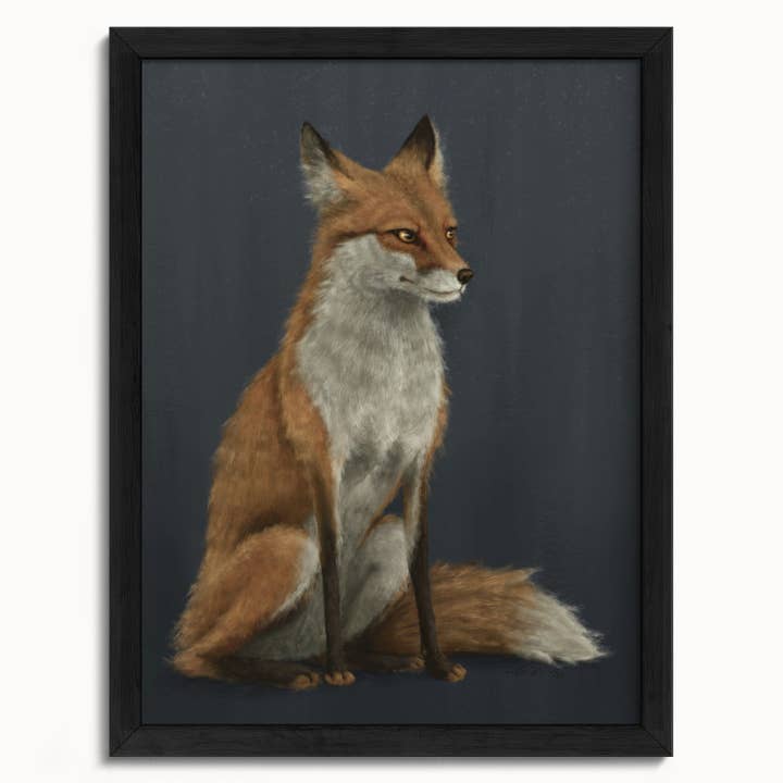 The Ugly Cat Studio - Wholesale Art Print - Red Fox Fine Art Print - Blue Edition15