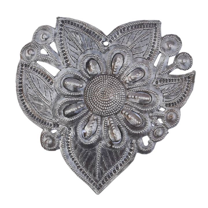 Garden Heart – Handmade Recycled Metal Heart from Haiti for wholesale by Haiti Fair Trade~ It's Cactus