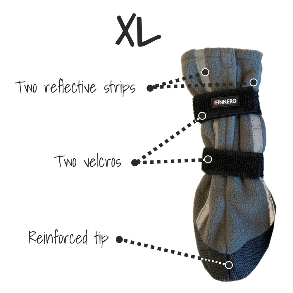 FINNERO - Wholesale Pet Boots - Dog - FINNERO HALLA REFLECTIVE Booties For Dogs 4pcs/pac, 3 Colors5