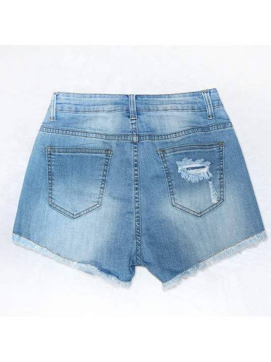 Fashion Combination - Wholesale Shorts - Women's - color gem ripped denim shorts4