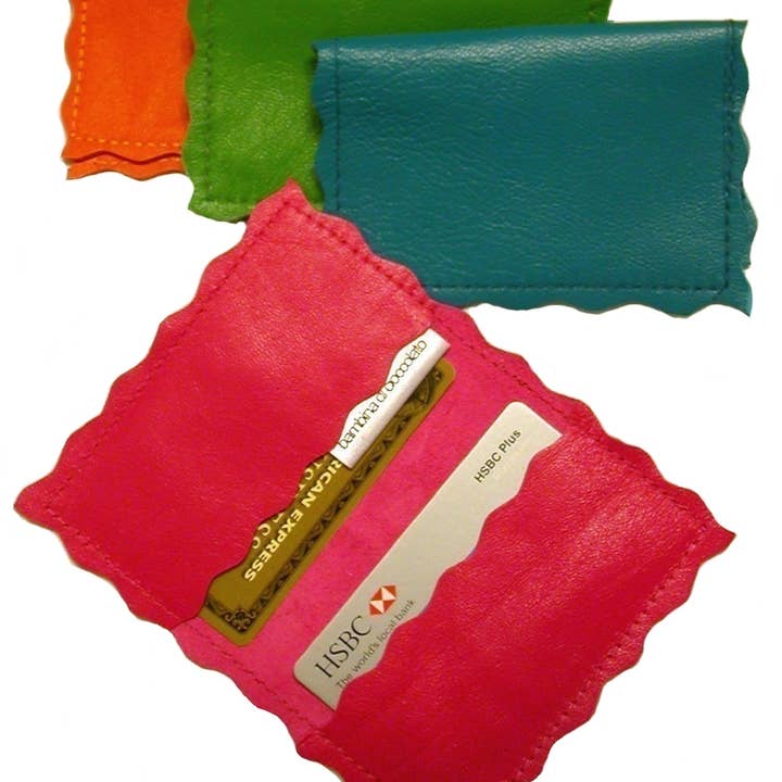Bambina di Cioccolato - Wholesale Card Holder - Women's - Metro Scalloped Leather Business Card Holder | Slim Wallet