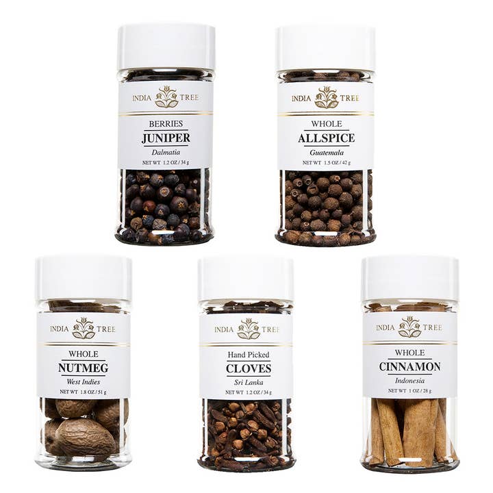 COFFRET CADEAU D'ÉPICES POUR LES FÊTES D'HIVER #1, 5 POTS pour la vente par India Tree