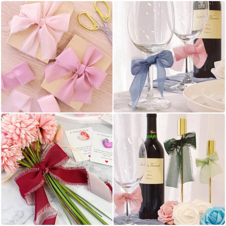 Wrapables.com - Wholesale Ribbon - Gift Wrapping - Wrapables 1.5 In x 21 Yd Fringe Chiffon Ribbons (3pcs)