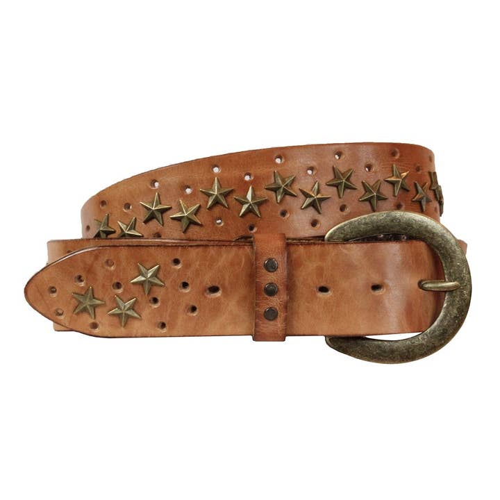 Embrazio - Wholesale Belt - Women's - STAR Curved Handmade Leather Belt3