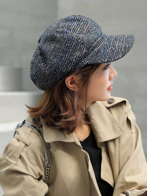 Ekartini – Großhandel Baskenmütze – Damen – Vintage-Karierter-Baskenmütze1