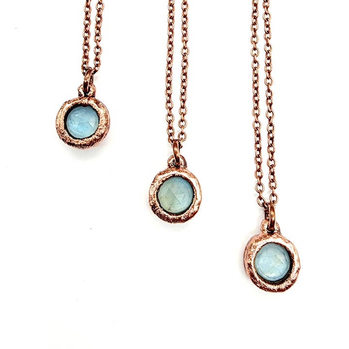 Colar de Água-marinha Facetada // Joalharia Eletroformada por atacado de MergingMetals