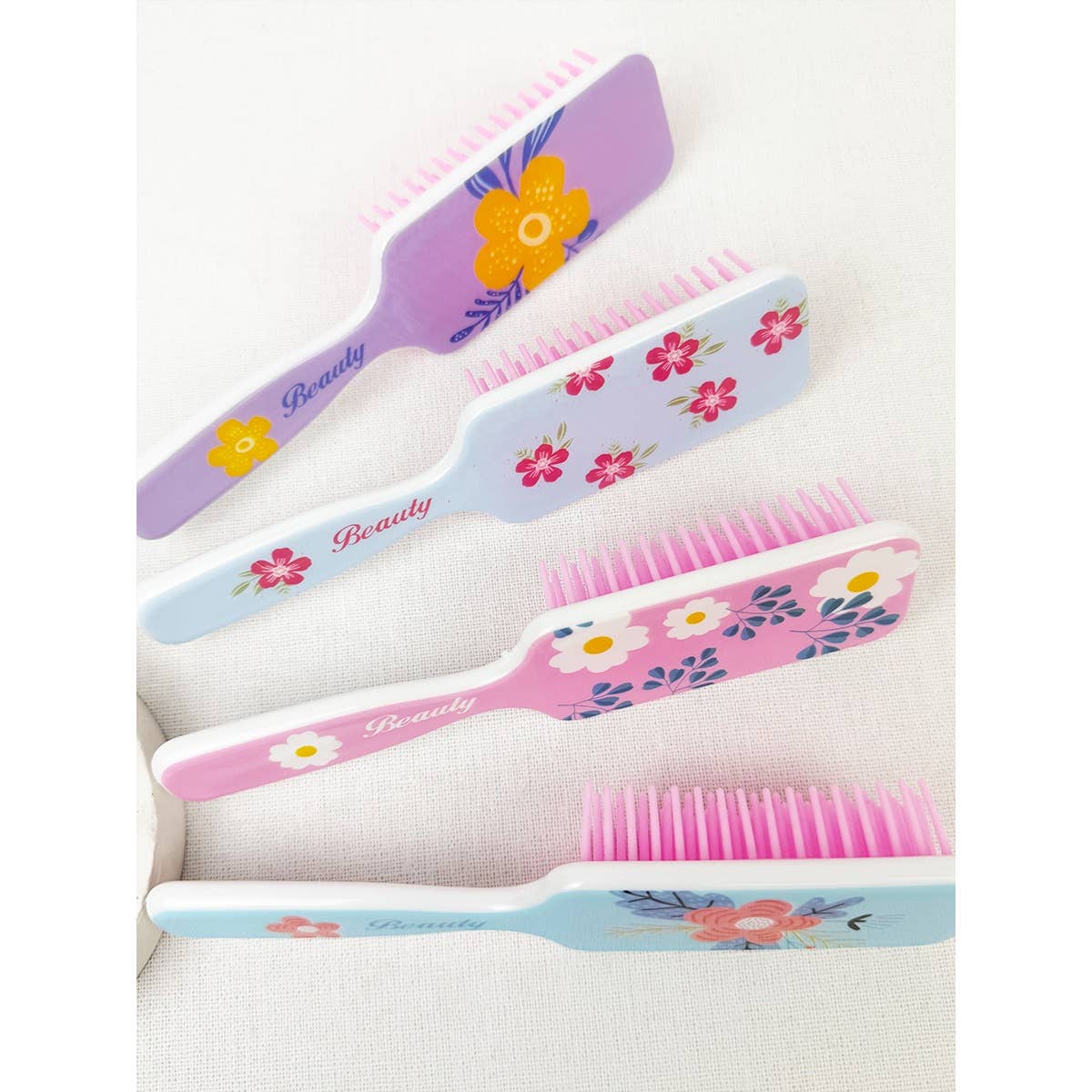 MÉLANGER LA COULEUR Brosse à cheveux rectangulaire à imprimé floral frais en vente sur Faire1