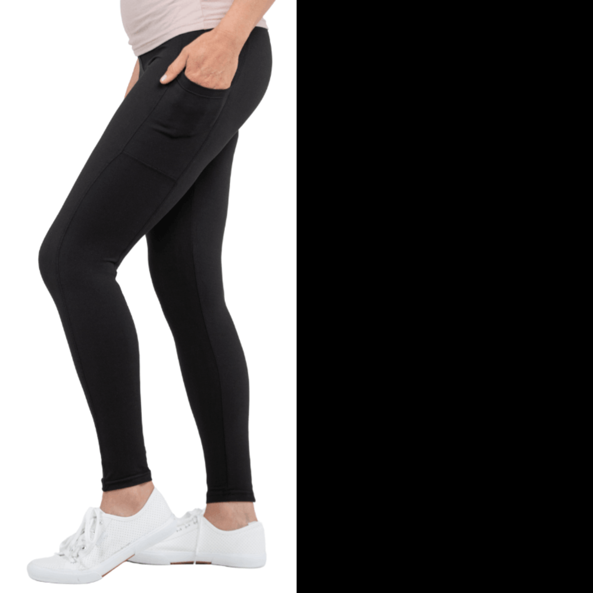Natopia - Wholesale Athletic/Lounge Leggings - Women's - Black Deluxe Pocket Leggings1