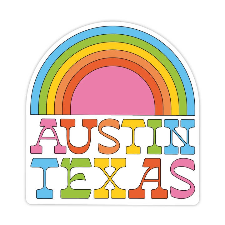 Austin Texas Rainbow Sticker for wholesale by The Little Gay Shop