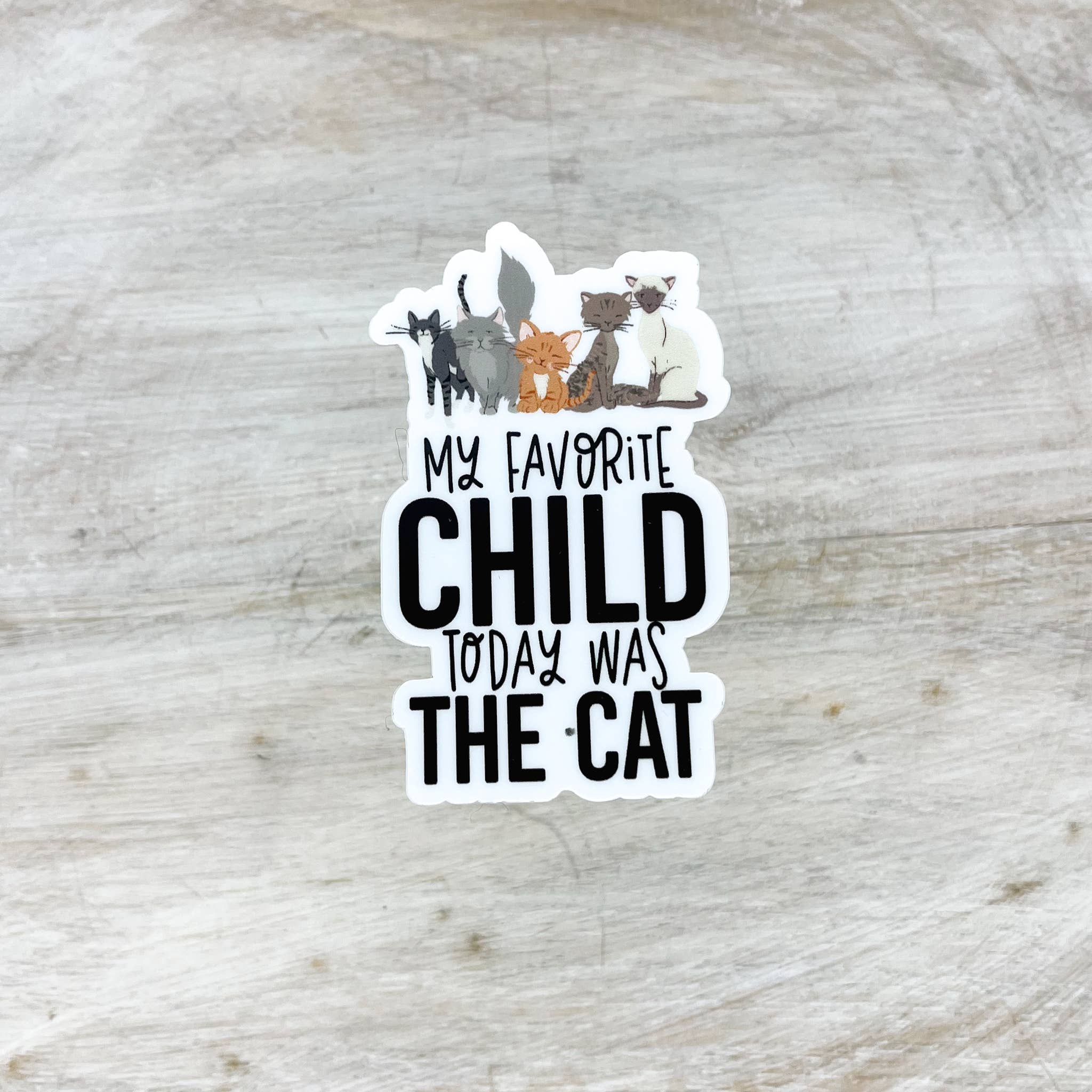 Savannah and James Co – Adesivo por atacado – My Favorite Child Today Was The Cat, adesivo, 3x3 polegadas1