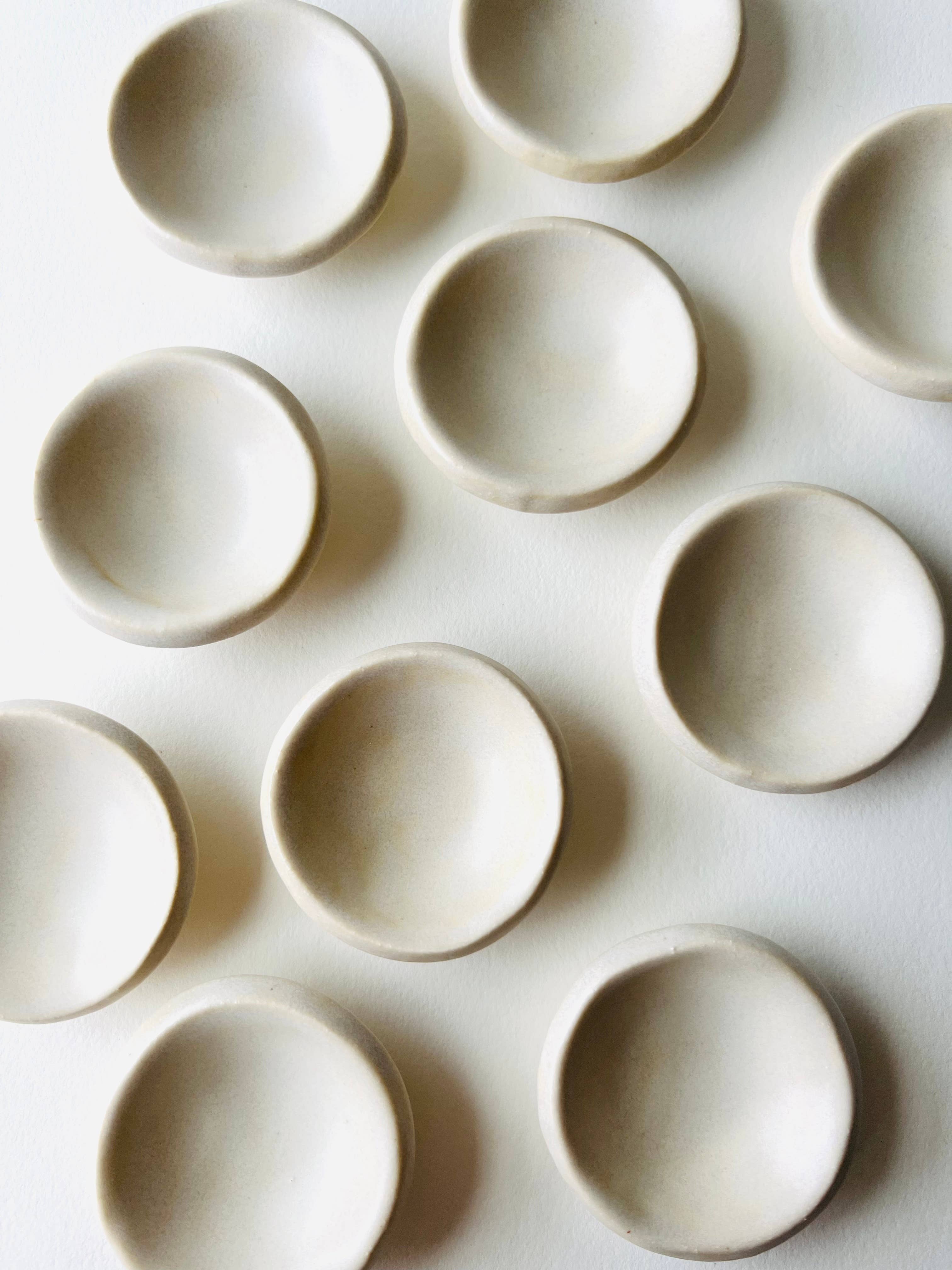 MoonMoon Ceramics - Wholesale Jewelry Dish - Matte White Tiny Ring Dish11