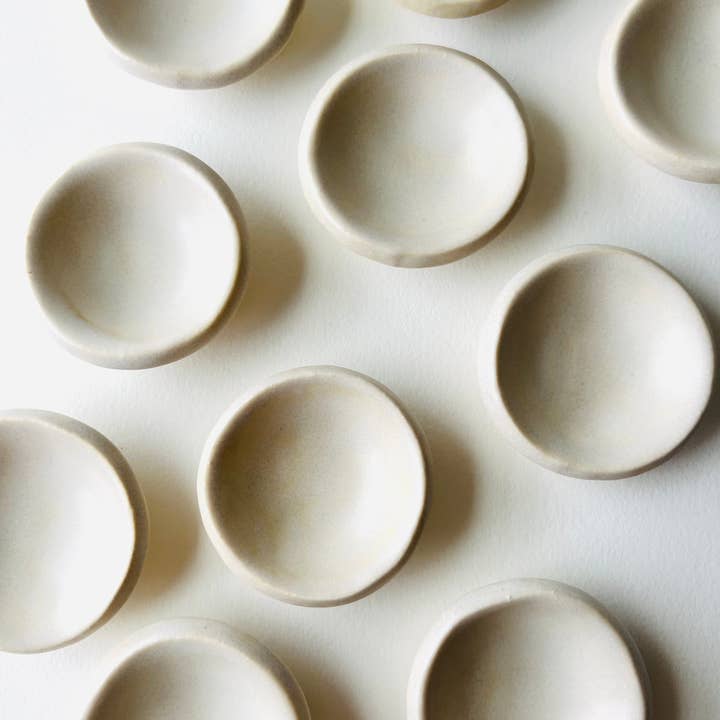 MoonMoon Ceramics - Wholesale Jewelry Dish - Matte White Tiny Ring Dish11